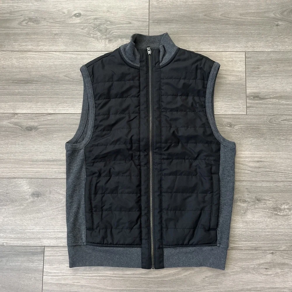 Banana Republic Mens M Full Zip Quilted Vest Black